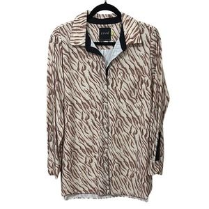 Lysse Fashion Schiffer Button Down Large Zebra Tiger Animal Print